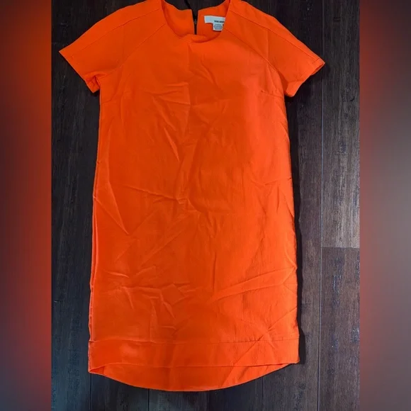 Sans Souci Short Sleeve Mini Dress in Vibrant Orange - Picture 3 of 6